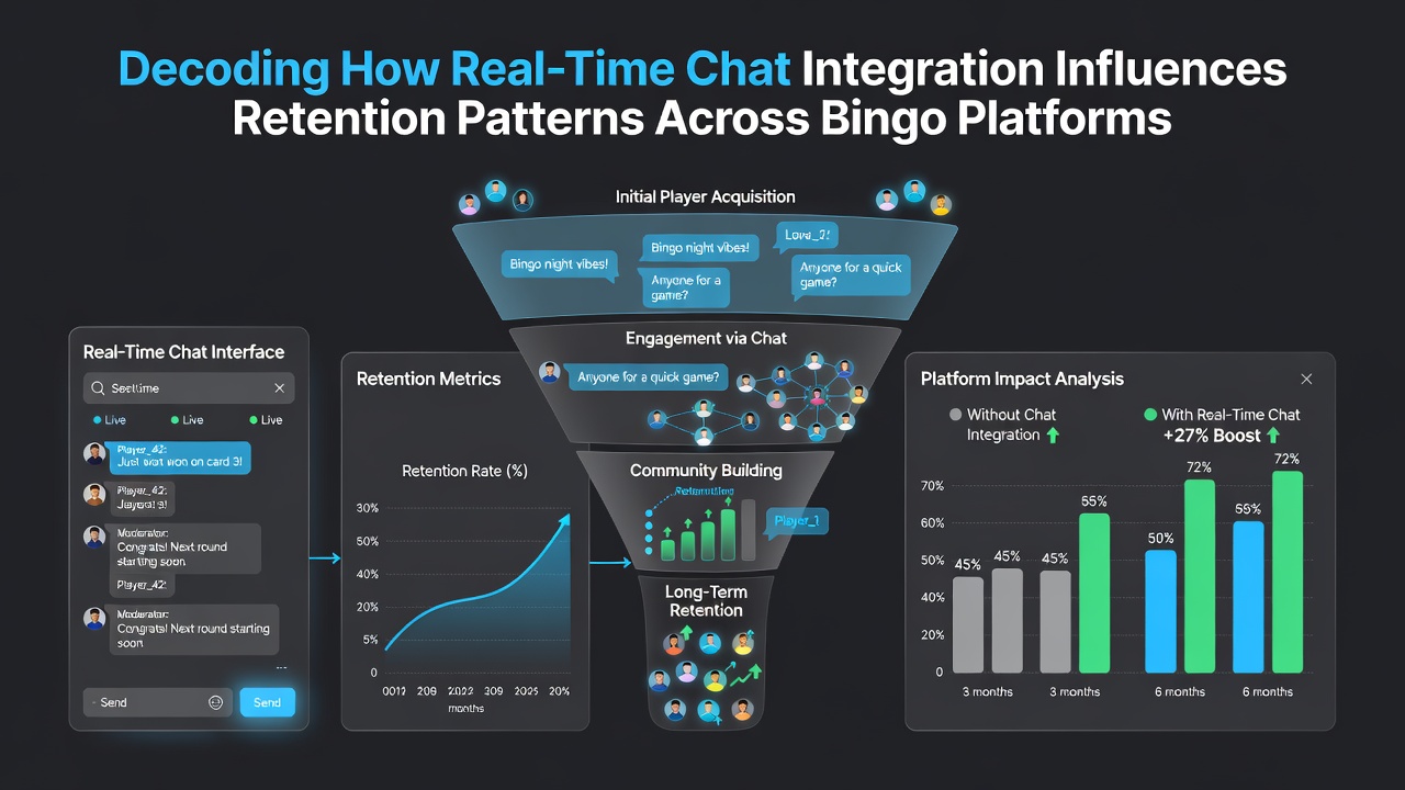 Analytics dashboard displaying retention trends linked to chat feature usage